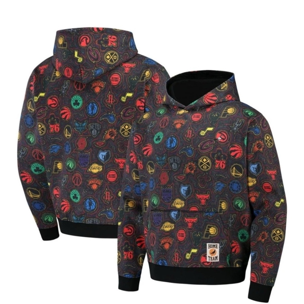 NBA x Staple All Teams Fusion Fleece Pullover Hoodie Black Men's Size XL